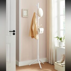 NWOT Solid Wood Coat Rack, White Free Standing Coat Rack, Tree-Shaped Coat Rack